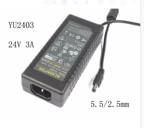 New OEM YU2403 COMPATIBLE 24V 3A, 5.5 X 2.5mm POWER AC ADAPTE New OEM YU2403 COMPATIBLE 24V 3A, 5.5 X 2.5mm POWER AC ADAPTE